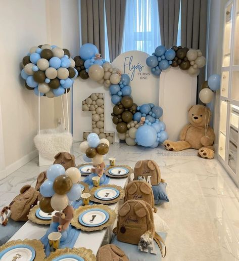 Indoor First Birthday Party, 1st Birthday Celebration Ideas, 1st Birthday Boy Decorations Ideas, First Birthday Boy Decorations Ideas, 1st Birthday Party Ideas Boys Themes, Baby Boys First Birthday Ideas, 3rd Birthday Theme Ideas, 1st Birthday Boy Decorations, Teddy Bear Birthday Theme