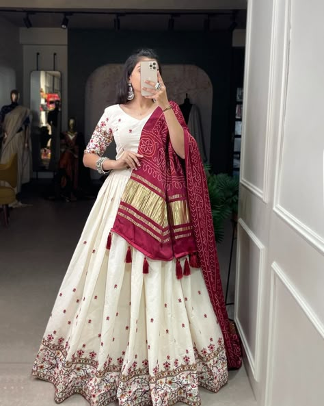 Cash On Delivery Available In India ❣️. *Rate : 4599/-* *20% Discount On Prepaid Order…* 𝐃𝐌 𝐖𝐡𝐚𝐭𝐬𝐀𝐩𝐩 : +91 95-86-62-53-59. *Lehenga(Stitched)* Lehenga Fabric : Khadi cotton Lehenga Work : Sequins and Thread Embroidery Work Lehenga Waist : SUPPORTED UP TO 42 Lehenga Closer : Drawstring With Zip Stitching : Stitched With Canvas Length : 42 Flair : 4 Meter Inner : Micro Cotton *Blouse(Unstitched)* Blouse fabric : Khadi cotton Blouse Work : Sequins and Thread Embroidery Work Blouse Leng... Lehenga Stitching, Dandiya Dress, Zip Stitching, Stylish Lehenga, Traditional Lehenga, Chaniya Choli Designs, Embroidery Lehenga, Embroidery Work Blouse, Cotton Lehenga