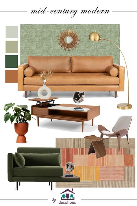 Midcentury Modern Interior Design Living Room, Mid Century Modern Living Room Moodboard, Mid Century Retro Living Room, Midcentury Living Room Design, Midcentury Modern Moodboard, Mid Century Modern Eclectic Living Room, Modern Scandinavian Interior Living Rooms, Midcentury Living Rooms, Mid Century Scandinavian Living Rooms