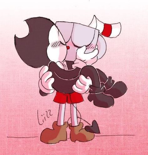 Cuphead X Bendy, Bendystraw Ship, Bendy Straw, Bendy Y Boris, Cartoon Ships, Pokemon Waifu, Deal With The Devil, Fandom Crossover, Anime Version