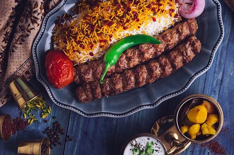 Kabab Koobideh Recipe; Delicious Persian Beef Kabob Koobideh Kabob Recipe, Persian Beef, Kabab Koobideh, Koobideh Recipe, Meat Kebab, Beef Kabob Recipes, Iranian Dishes, Kebab Skewers, Beef Kabobs