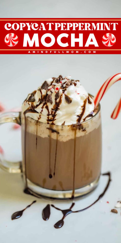 Savor this Copycat Peppermint Mocha Recipe, the best holiday drink recipe! This copycat version brings the Starbucks beverage home, made using espresso, milk, cocoa powder, peppermint extract, and vanilla. Try this easy drink recipe today! Enjoy! Espresso Powder Drinks, Peppermint Extract Uses, Copycat Starbucks Peppermint Mocha, Peppermint Extract Recipes, Peppermint Mocha Syrup, Starbucks Peppermint Mocha Recipe, Mocha Creamer Recipe, Homemade Peppermint Mocha, Peppermint Mocha Creamer