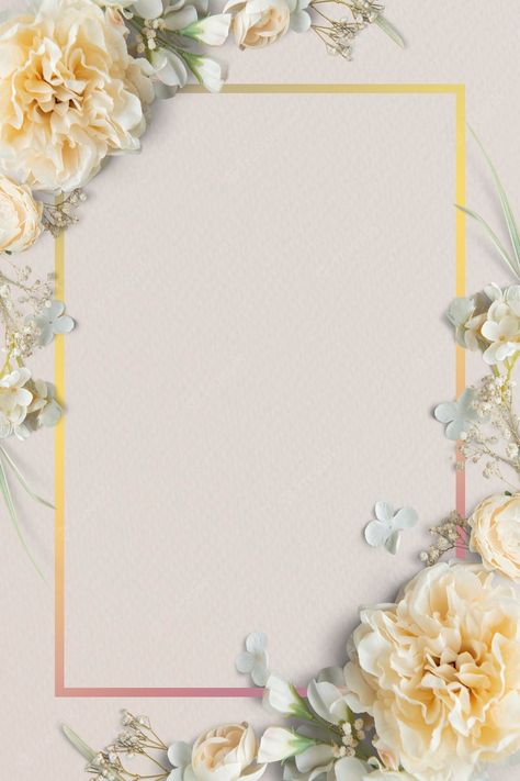 Premium PSD | Blank blooming floral frame design Flowers Frame Design, Frame Flower Design, Wedding Frame Design, Floral Frame Design, Yellow Wedding Invitations, Purple Invitations, Background Wedding, Wedding Invitation Background, Frame Floral