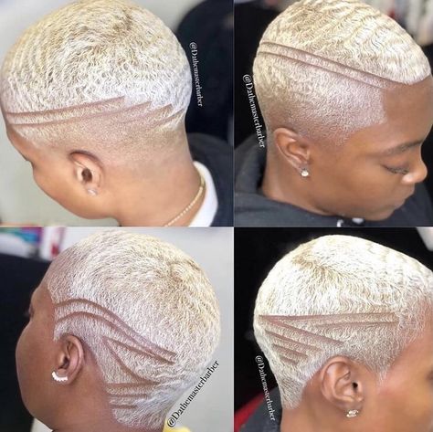 Shaved Hair For Women, Short Platinum Blonde Hair, Short Fade Haircut, Short Hair Designs, Black Hair Short Cuts, Shaved Hair Cuts, Short Shaved Hairstyles, Shaved Hair Designs, Tapered Natural Hair