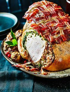 Turkey Crown Recipe, Christmas Roast Recipes, Paleo Christmas Recipes, Walnut Stuffing, Turkey Crown, Paleo Christmas, Herb Butter Recipe, Christmas Roast, Christmas Turkey