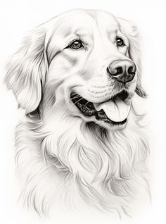 Head Step By Step, Pet Sketch, Dog Caricature, Dog Spray, Old Golden Retriever, Celebrity Dogs, Mom Tattoo Designs, Realistic Pencil Drawings, Famous Dogs