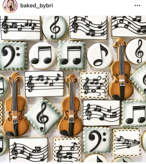 Music Cookies Royal Icing, Musical Cookies Decorated, Music Note Cookies Decorated, Music Cookies Decorated, Music Themed Cookies, Music Note Cookies, Yuja Wang, Music Themed Cakes, All For Us