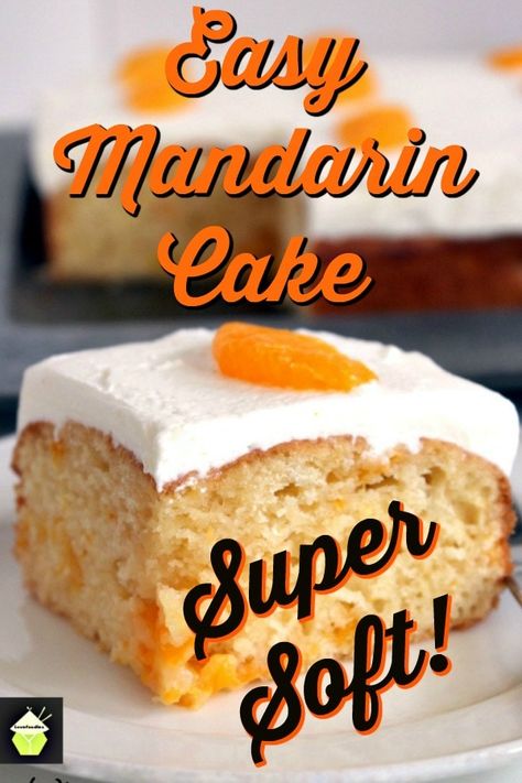 Mandarin Cake. A delicious soft cake with juicy mandarins running throughout , topped with fresh whipped cream. A perfect cake for an English Afternoon Tea Mandarine Cake Recipe, Mandarine Cake, Mandarin Cake Recipe, Orange Desserts, Mandarine Recipes, Orange Cake Easy, Mandarin Cake, Mandarin Orange Cake, Dessert Cravings