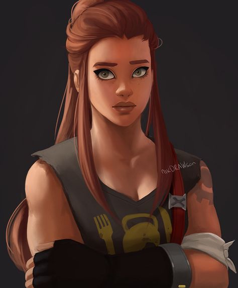 Brigette by nikdrawson Brigitte Pfp Ow, Bridget Overwatch, Brigitte X D.va, Brigitte Fanart Overwatch, Ashe Overwatch Long Hair, Overwatch Female Characters, Brigitte Lindholm, Brigitte Overwatch, Redhead Characters