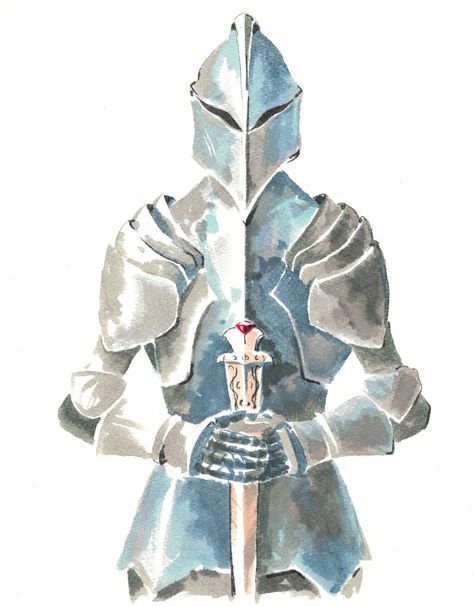 Armor Of God Watercolor, Knight Drawing Reference, Knight Painting, Knight Illustration, Knight Drawing, Knight On Horse, Armor Drawing, Homeschool Education, Drawing Wallpaper