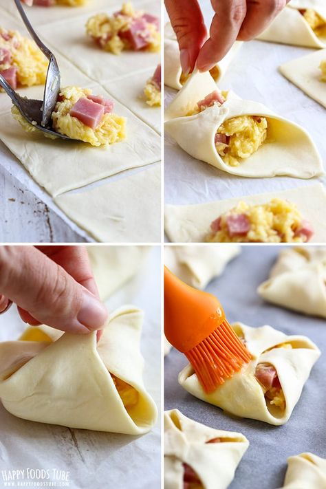 How to make Ham and Cheese Jambon Step by Step Picture Ireland Food, Ham Steaks, Ham And Eggs, Frozen Puff Pastry, Happy Foods, Puff Pastry Recipes, Food Staples, Irish Recipes, Ham And Cheese