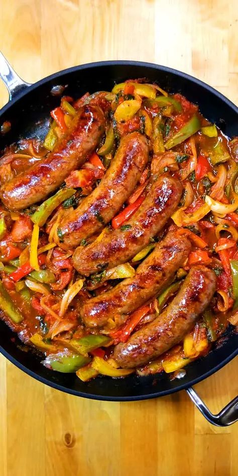 Sausages And Peppers, Italian Sausage Peppers And Onions, Italian Sub Sandwich, Italian Sausage Peppers, Sausage Peppers And Onions, Sausage Recipes For Dinner, Sausage Dinner, Over Mashed Potatoes, Sausage Peppers