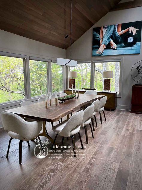 Natural Walnut Dining Table, Live Edge Dining Tables And Chairs, Redwood Dining Table, Live Edge Dining Table Chairs, Wood Dinner Table Modern, Live Edge Dining Table Modern, Raw Edge Dining Table, Natural Wood Table Dining, Live Edge Dining Room Table