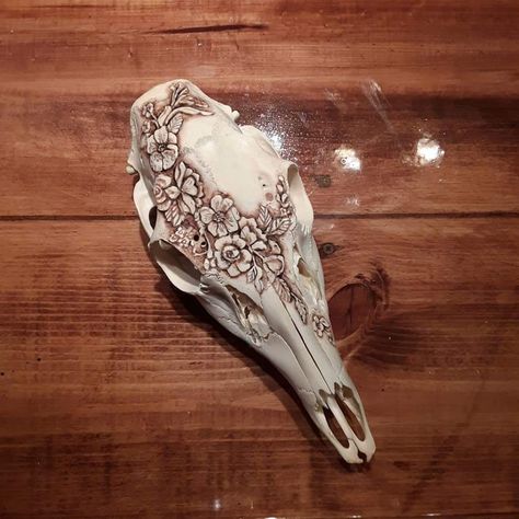 Bone Burning Art, Bone Pyrography, Skull Engraving, Deer Antler Art, Decorated Skulls, Oddity Art, Animal Skull Decor, Deer Skull Art, Painted Cow Skulls