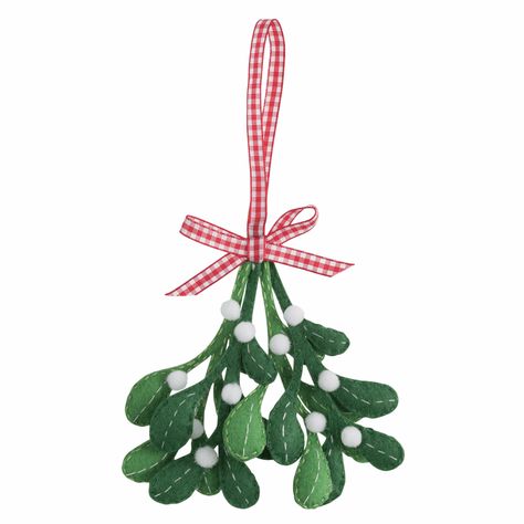 Picture of Felt Decoration Kit: Mistletoe Simple Christmas Tree Decorations, Christmas Design Ideas, Felt And Embroidery, Felt Shapes, Christmas Mistletoe, Cute Christmas Decorations, Cute Decorations, Felt Crafts Christmas, Christmas Craft Kit