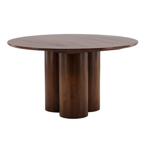 Himes Dining Table - Dovetail Dining Table Japandi, Table Japandi, Mango Wood Dining Table, Dovetail Furniture, Round Wood Dining Table, Stylish Tables, Walnut Table, Dining Benches, Solid Mango Wood