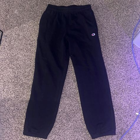 Black champion sweatpants Black Champion Sweatpants, Champion Sweatsuit, Wide Leg Leggings, Champion Sweats, Oversized Sweatpants, Champion Sweatpants, Champion Pants, Sweatsuit Set, Drawstring Jogger