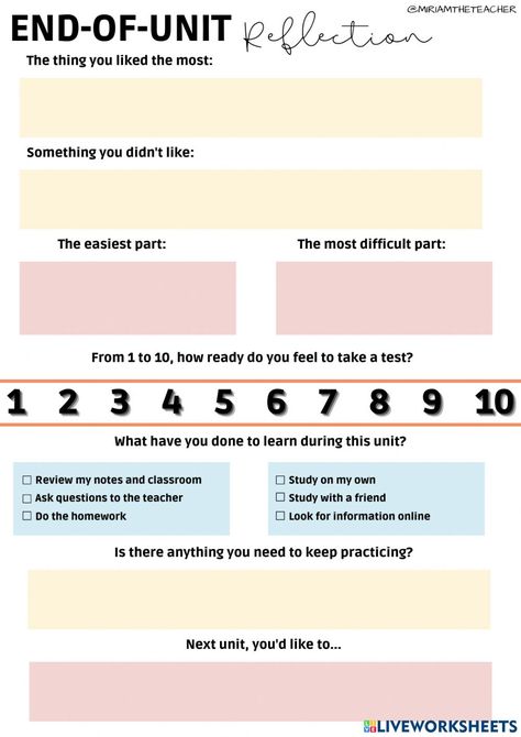 End of unit reflection sheet worksheet End Of Unit Reflection, Reflection Sheets For Students, Student Reflection Sheet, Reflection Sheet, Business Worksheet, Matter Unit, Year Reflection, Classroom Assessment, Middle School Science Classroom