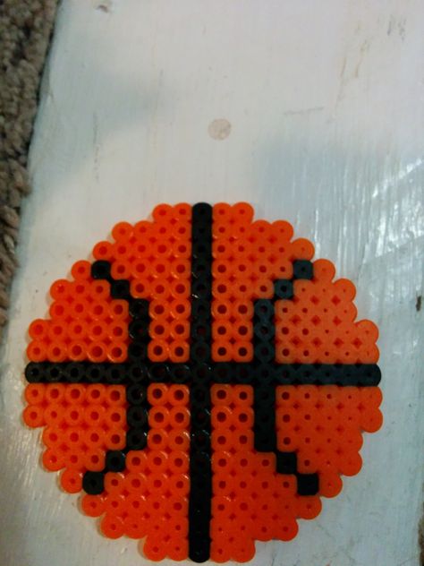 basketball Perler Bead Patterns Basketball, Perler Beads Basketball, Basketball Perler Beads, Perler Beads Ideas, Melt Beads Patterns, Basketball Gym, Melty Bead Patterns, Pearl Beads Pattern, Easy Perler Beads Ideas