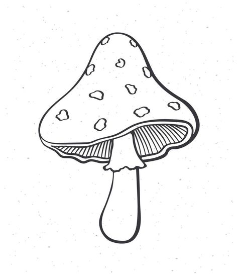 Outline doodle of amanita mushroom Mushroom Drawing Simple, Mushroom Outline, Mushroom Doodle, Mushroom Vector, Calligraphy Fonts Handwritten, Diy Stamps, Amanita Mushroom, Tiny Mushroom, Mini Embroidery