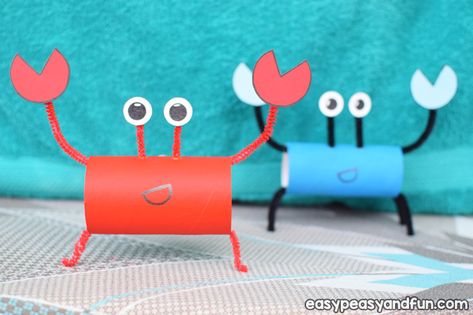 Recycled Sea Creature Crafts, Paper Roll Crafts For Kids, Crafts Kindergarten, Old Toilet, Pirate Ideas, Toilet Paper Roll Craft, Nemo Birthday Party, Best Toilet Paper, Crab Crafts