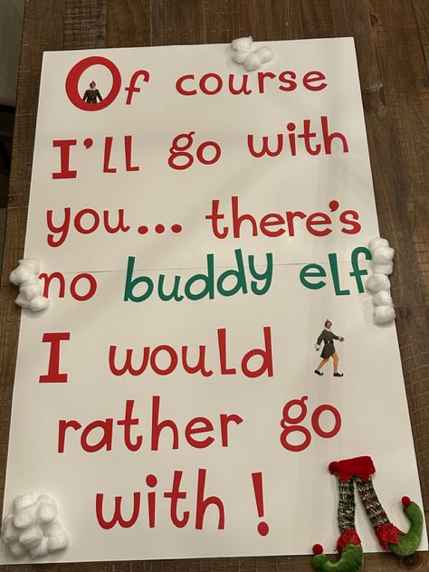 Christmas Hoco Proposals, Christmas Dance Asking Ideas, Winter Formal Response Ideas, Christmas Dance Poster Ideas, Winters Dance Poster, Winters Posters Dance, Winter Dance Poster Ideas, Dance Proposal Response, Winter Dance Proposal