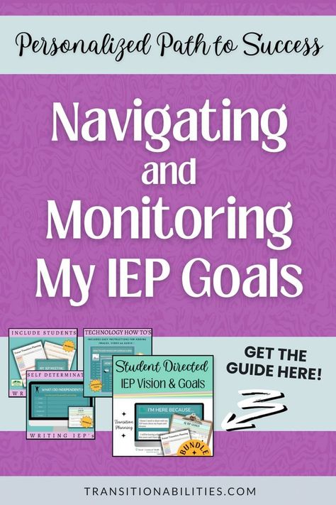 Do your middle or high school SPED students know what their Individualized Education Program (IEP) is? IEP's can't be student-centered if students aren't involved in the process! But how do we do this while also setting up a system to monitor and assess progress towards individualized goals? Check out the blog post for ideas and free resources that prioritize student-centered IEPs and implement effective goal tracking! High School Sped, Special Education Transition, High School Special Education, Individual Education Plan, School Transition, Effective Classroom Management, Iep Meetings, Post Secondary Education, Goal Tracking