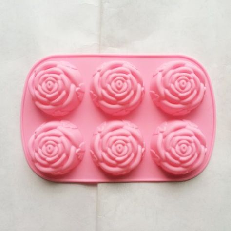 LARGE 6 holes ROSE roses flower Jelly Soap pastry Cake Baking Chocolate Sugar paste wax Silicone MOULD Candy Mold Pan Tray Bakeware 2616535cm *** Check this awesome product by going to the link at the image. Ice Cube Candy, Flower Jelly, Silicone Muffin Cups, Jelly Soap, Mini Cake Pans, Candy Making Supplies, Chocolate Cake Cookies, Cupcake Soap, Baking Chocolate