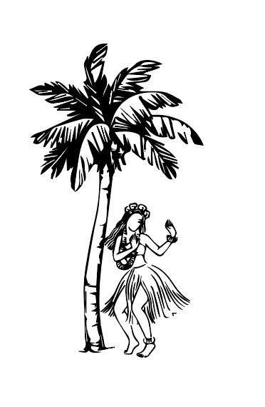 Hula Dancer Tattoo, Hula Tattoo, Hula Girl Tattoo, Tropical Sketch, Hula Girl Tattoos, Drawing Symbols, Dancer Tattoo, Girl Outlines, Hawaii Tattoos