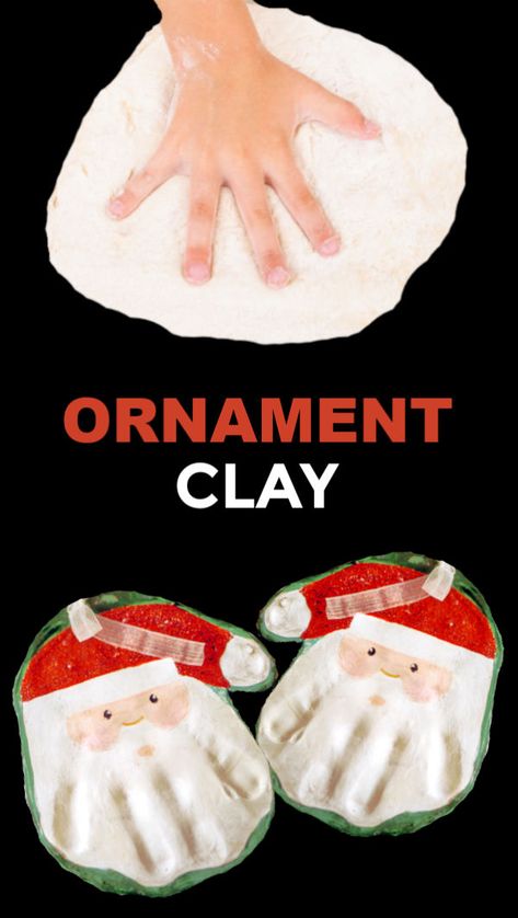 Make hand print ornaments for Christmas using this easy salt dough recipe. Santa hands make a great keepsake! #saltdoughkeepsakes #saltdoughkidscrafts #saltdoughhandprints #saltdoughsantahandprint #handprintcrafts #saltdoughrecipe #saltdoughornaments #ornamentclayrecipe #ornamentclay #christmascrafts #growingajeweledrose #activitiesforkids Sat Dough Ornament Recipe, Hand Print Clay Ornaments, Salt Dough Santa Handprint, Salt Dough Jewelry, Best Salt Dough Recipe, Salt Dough Handprints, Cornstarch Clay, Milk Experiment, Santa Handprint