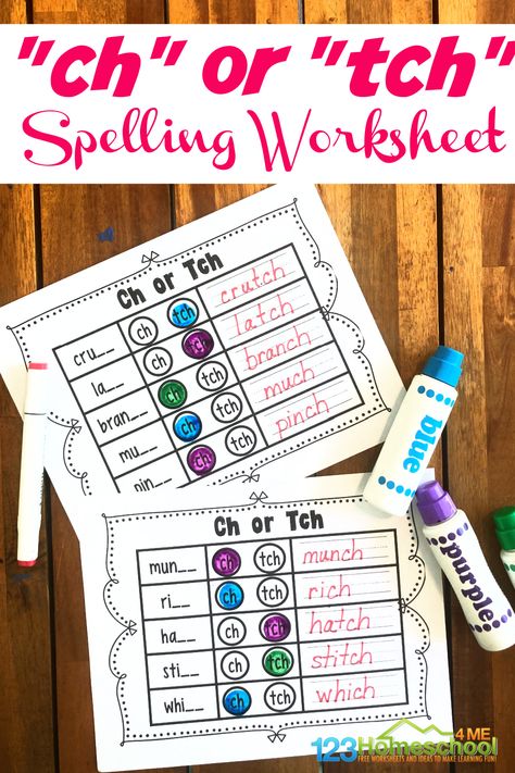 This spelling worksheet for first graders is great practice for when to use tch vs ch. You will love that these ch and tch worksheets are no prep and a great way for improving first grade spelling! Simply download ch tch worksheets pdf file and you are ready to improve phonics skills. Phonics Step By Step, Consonant Blends Games, Books For 1st Graders, How To Teach Phonics, Worksheets For First Grade, Rhyming Words Worksheets, Multisensory Teaching, Rhyming Worksheet, Teach Phonics