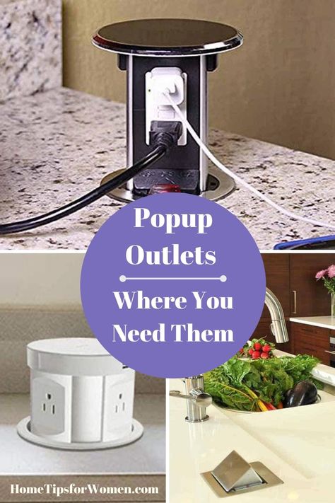 Pop Up Electrical Outlet Kitchens, Where To Place Electrical Outlets, Kitchen Island Outlet Ideas, Kitchen Island Electrical Outlets, Electrical Outlets Ideas, Electrical Outlets In Kitchen, Hidden Outlets In Kitchen, Outlets In Kitchen Island, Kitchen Electrical Outlets