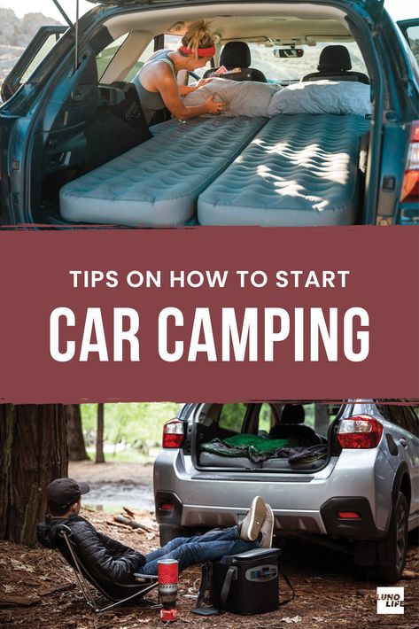 How To Car Camp, Camping Out Of Your Car, Best Car Camping Gear, Toyota Sequoia Camping, How To Camp In Your Car, Car Camping Crosstrek, Camping In An Suv, Family Car Camping, Ford Explorer Camping