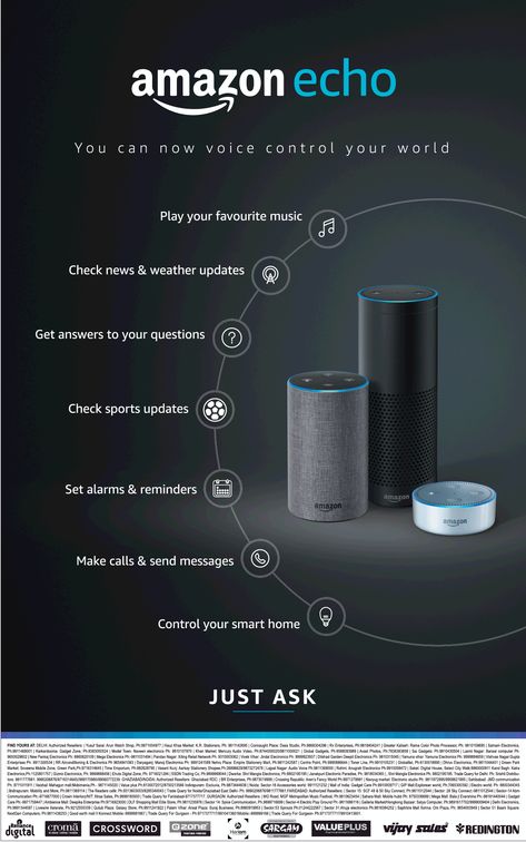 This ad is a great example of demonstration, because it shows all of the features that the Amazon Echo can do for the consumer. Amazon Creative Ads, Technology Ads, Pop Art Product, Ask Alexa, Bio Pool, Designing Tips, Social Media Branding Design, 광고 디자인, Graphic Design Ads