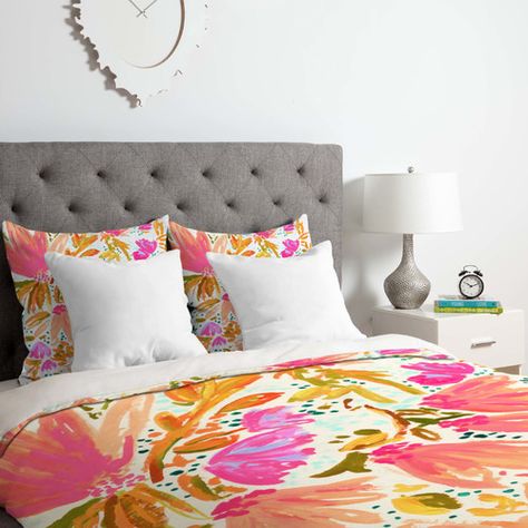 Joy Laforme, Twin Xl Duvet Covers, Floral Duvet Cover, Floral Duvet, Rose Orange, Cream Top, Down Comforter, Quilted Coverlet, Duvet Covers Twin