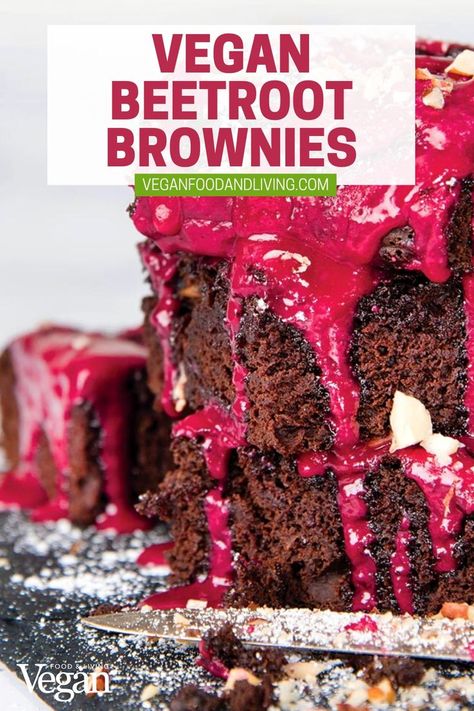 Vegan Beetroot Brownies Beetroot Brownies, Vegan Banana Bread Recipe, Vegan Brownies Recipe, Vegan Baking Recipes, Vegetable Benefits, Vegan Brownie, Vegan Banana Bread, Brownies Recipe, Vegan Cake