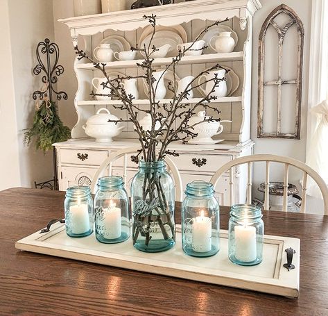 Dinning Room Table Center Piece, Dining Table Decor Centerpiece, Farmhouse Table Centerpieces, Table Centerpieces For Home, Kitchen Table Centerpiece, House Organization, Dining Room Centerpiece, Farmhouse Table Decor, Dining Room Table Centerpieces