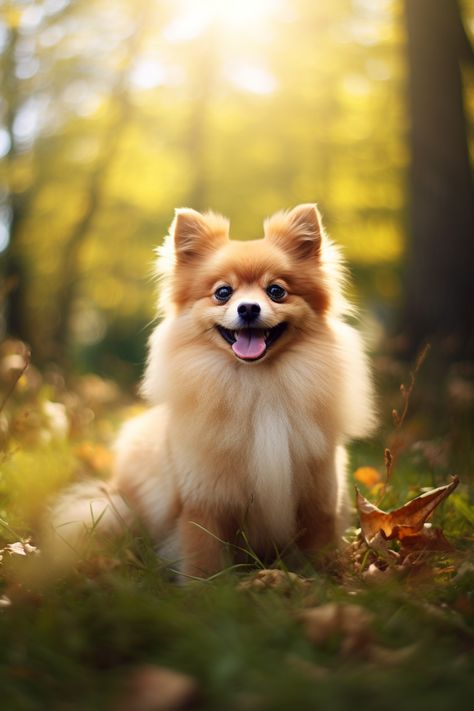 a portrait photography of a pomeranian dog in a natural background with leaves, hebrs and flowers. Dog Art Aesthetic, Nature Dog, Dog Portraits Art, Air Art, Dog Photoshoot, Very Cute Dogs, Natural Background, Pomeranian Dog, Dog Wallpaper