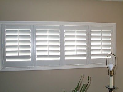 Basement Window Coverings, Basement Window Treatments, Window Above Bed, Bedroom Window Dressing, Shutters Inside, Small Window Treatments, Shutter Ideas, Basement Window, Window Treatments Ideas