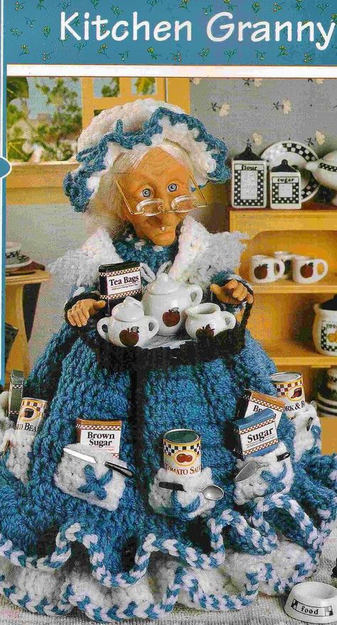 Granny Dolls, Kitchen Caddy, Granny Pattern, Amigurumi Minta, Vintage Crochet Patterns, Crochet Dolls Free Patterns, Vintage Crochet Pattern, Doll Home, Crochet Vintage