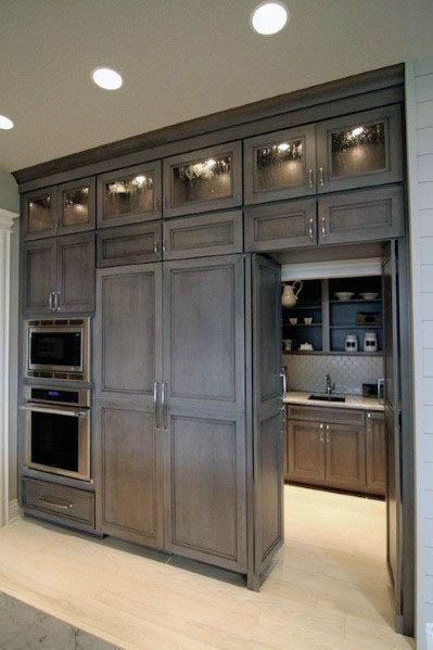 Kitchen Pantry Doors, Hidden Pantry, Kitchen Pantry Design, Hidden Rooms, Secret Rooms, Pantry Design, Trendy Kitchen, House Kitchen, Large Kitchen