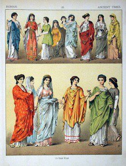 The illustration of ancient roman female clothes by  Albert Kretschmer Ancient Rome Fashion, Ancient Roman Clothing, Imperiul Roman, Roman Women, Roman Clothes, Roman Dress, Rome Fashion, Roman Costume, Rome Antique