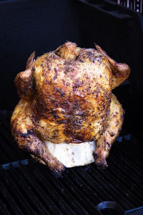 Beer Can Chicken - Hey Grill, Hey Charcoal Grill Recipes, Wood Pellet Grill Recipes, Gas Grill Recipes, Chicken Seasoning Recipes, Hey Grill Hey, Chicken Cooker, Chicken Roaster, Gourmet Bbq, Beer Chicken