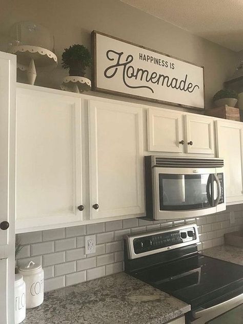 Happiness is Homemade / Wood Sign / Kitchen Sign / Homemade / Homemade Wood Signs, Film Decor, The Crystal Palace, Beautiful Kitchen Cabinets, Happiness Is Homemade, Kitchen Diy Makeover, Antique Wallpaper, Decor Ikea, Interior Vintage