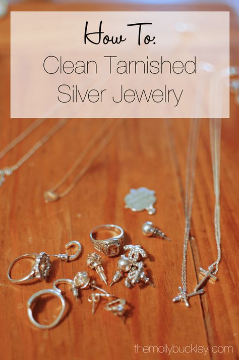 Clean Tarnished Silver, Clean Tarnished Silver Jewelry, Cleaning Tarnished Silver, Homemade Jewelry Cleaner, Tarnished Silver Jewelry, Silver Jewelry Cleaner, How To Clean Silver, Clean Sterling Silver, Claddagh Ring