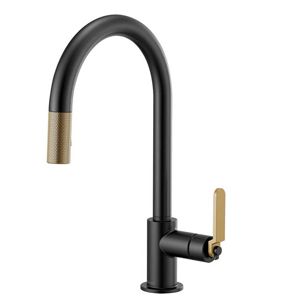 Metallic Strie - Schumacher | Material Bank Brizo Litze, Black And Gold Kitchen, Gold Kitchen Faucet, Urban Industrial, Single Handle Kitchen Faucet, Classic Kitchens, Gold Chrome, Kitchen Collection, Water Conservation