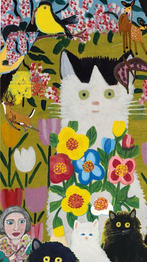 Maude Lewis Forever Maude Lewis, Maud Lewis, Antique Wallpaper, Teacher Things, Naive Art, Painting Art Projects, Cute Crafts, Love Love Love, Cat Art