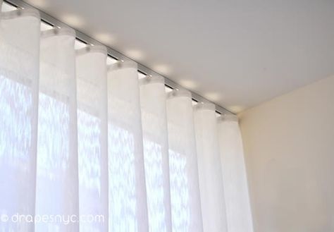 Ripple Fold curtains at Best Price in Delhi | Decorex Products India Pvt. Ltd. Curtains From Ceiling, Hang Curtains From Ceiling, Ripple Fold Drapes, Ripplefold Curtains, Ripplefold Draperies, Hanging Drapes, Hang Curtains, Linen Drapery, Custom Made Curtains