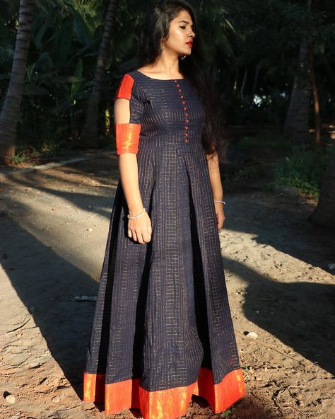 Madurai Sungudi Cotton Maxi Size Sungudi Sarees, Designer Sleeves, Anarkali Tops, Frock Models, Saree Gowns, Kalamkari Dresses, Designer Anarkali Dresses, Long Frock Designs, Long Gown Design