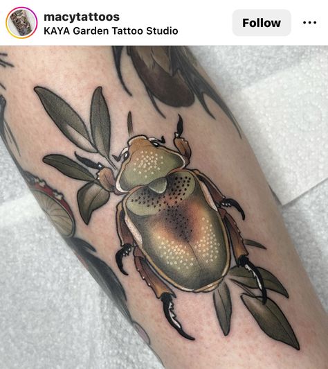 Christmas Beetle, Nature Lover Tattoo, Tattoo License, Browning Tattoo, Beetle Tattoo, Bug Tattoo, Gold Tattoo, Hummingbird Tattoo, Botanical Tattoo